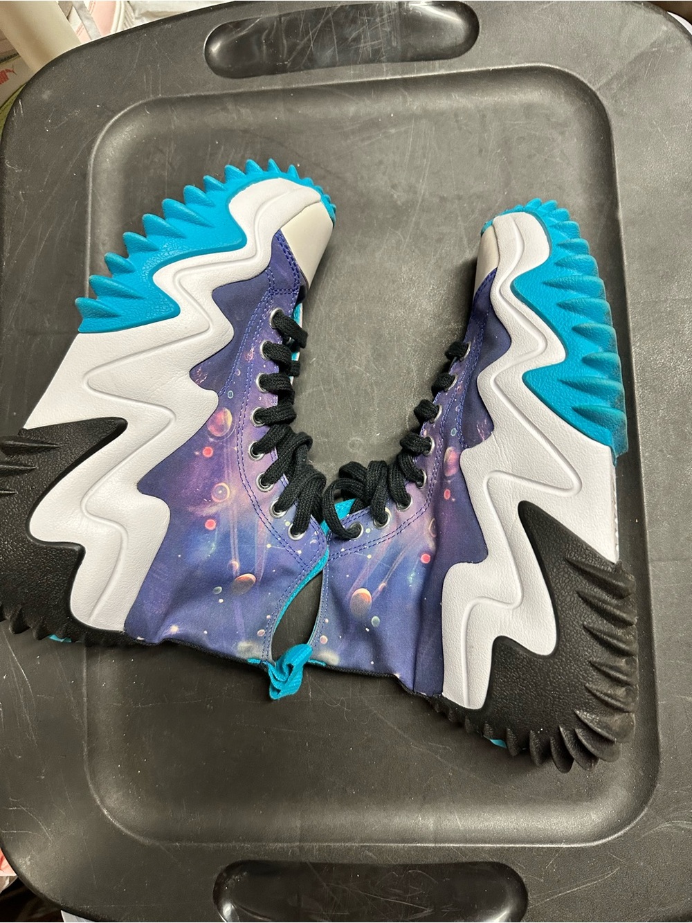 Converse High-Top Sneakers in Turquoise, Blue & Black